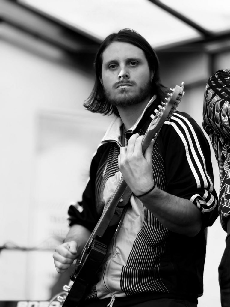 Jack playing lead guitar